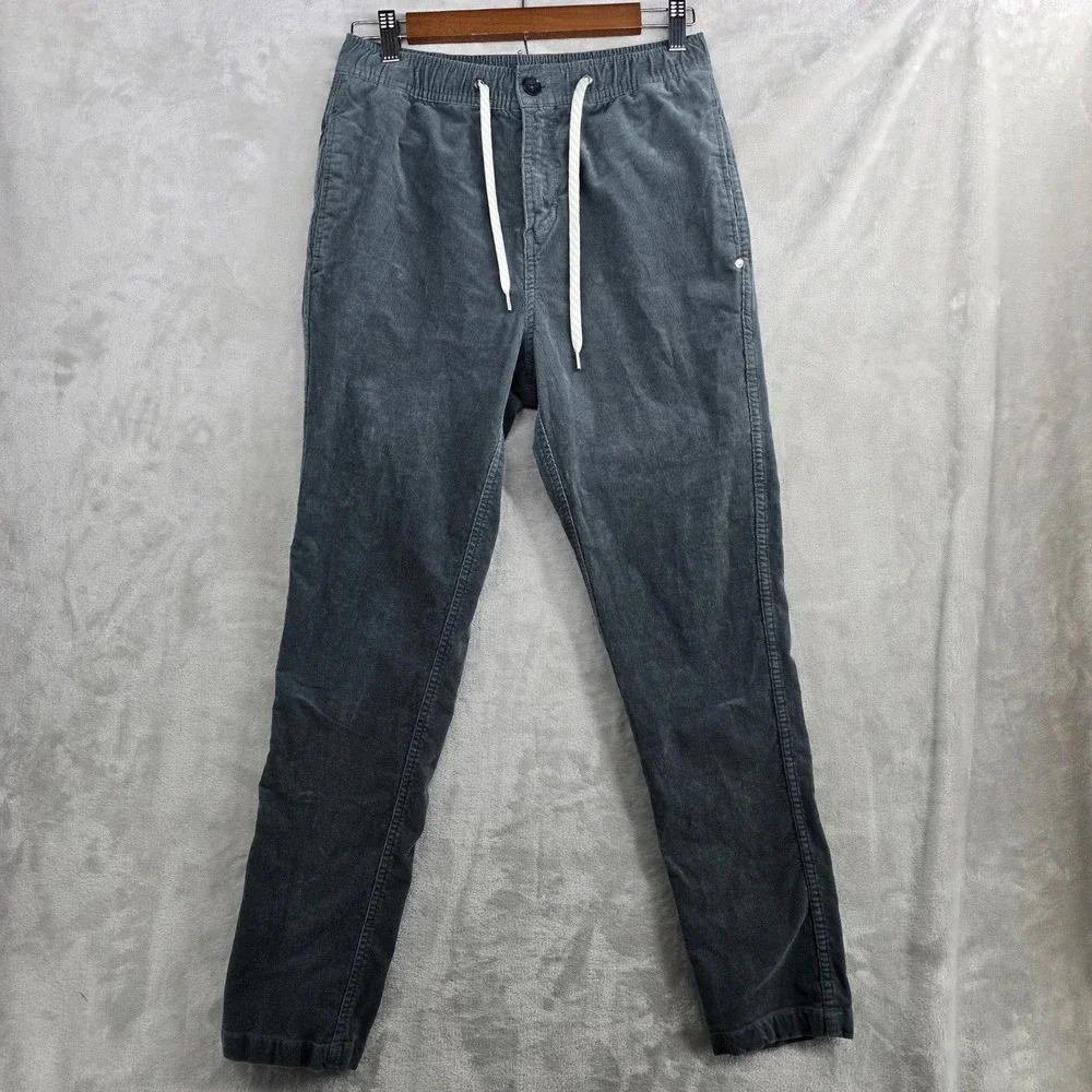Vuori Mens Corduroy Pants Size Small Elastic Waist Casual Drawstring Gray